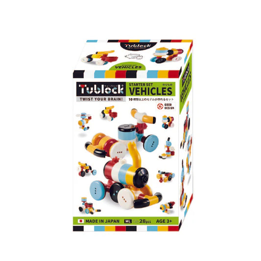 Tublock 管狀積木 Starter Set VEHICLES（部件總數28件）
