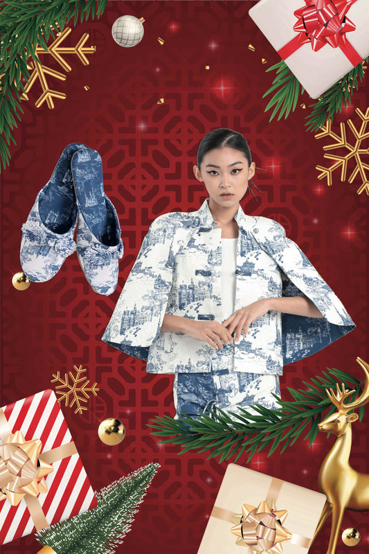 Yi-ming Christmas Bundle (Jacket + Slippers) Blue