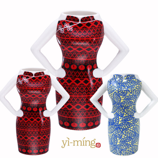 RED & BLACK HANDMADE CERAMIC YI-MING MUG SET (YI-MING手製陶瓷杯子組合)